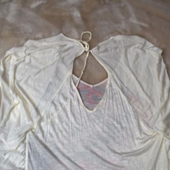 Womens Floral Blouse Size Small Semi Sheer Bat Wing Short Sleeve Shirt - Picture 12 of 16